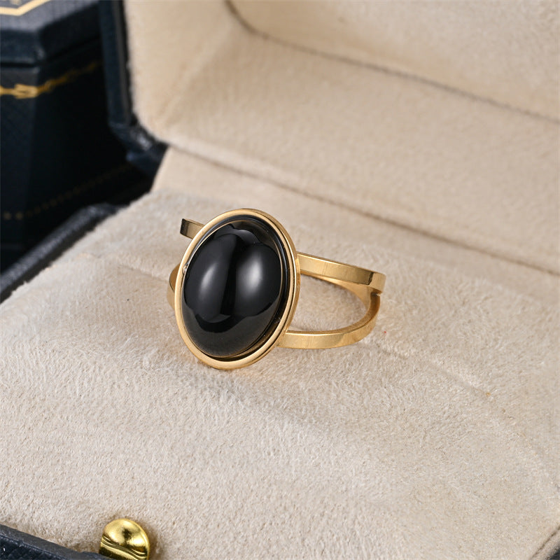 Bestseller Natural Cut Stone Ring, Light Luxury Fashion Exquisite Tiger's Eye Band, Ethnic Style Unisex Ring