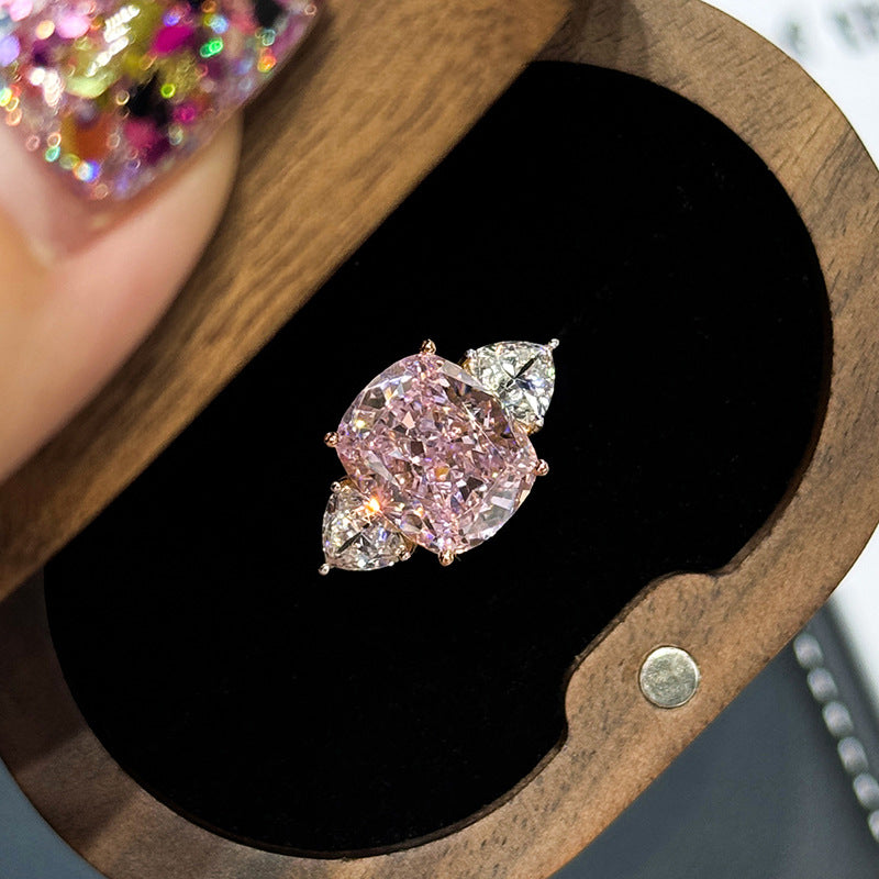 Brilliant Star-Cut Zircon Open Ring, Minimalist Elegant High-End Temperament Ring For Women, Perfect For Banquet & Birthday Gift
