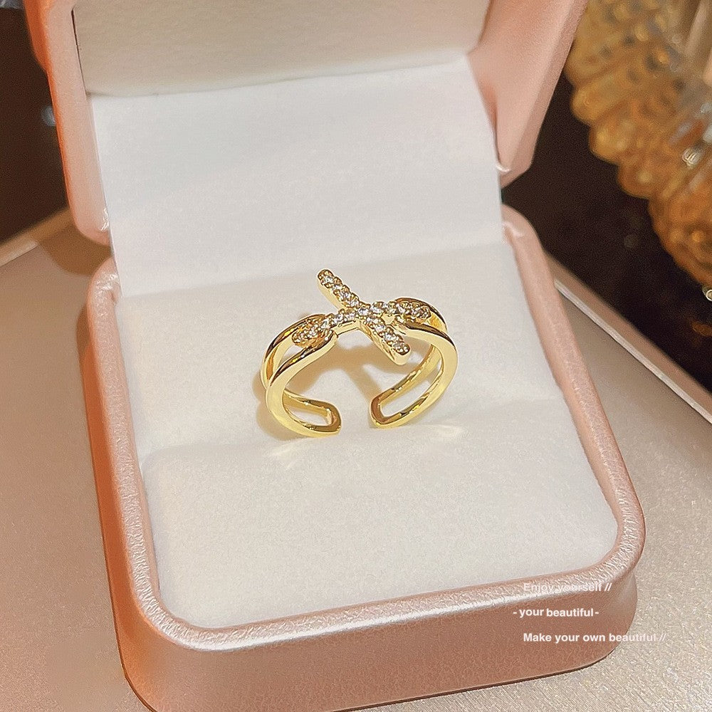 Casual Party Zircon Ring, Niche Trendy Look, Open Adjustable Finger Jewelry
