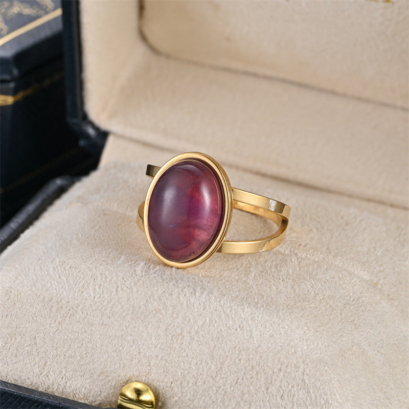 Bestseller Natural Cut Stone Ring, Light Luxury Fashion Exquisite Tiger's Eye Band, Ethnic Style Unisex Ring
