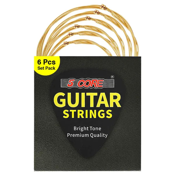 5 Core Acoustic Guitar 6 String Set Medium Gauge Steel Carbon Core Bright Powerful Tone Heavy Duty -  GS AC BRSS HD