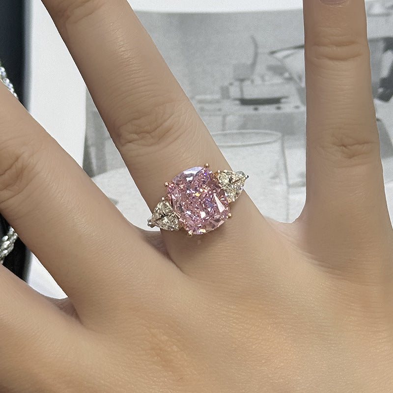Brilliant Star-Cut Zircon Open Ring, Minimalist Elegant High-End Temperament Ring For Women, Perfect For Banquet & Birthday Gift