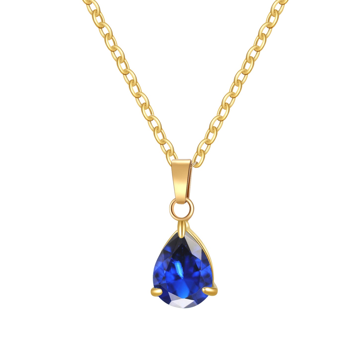 3A Water Drop Zircon Small Pendant Solitaire Pear-Shaped Zircon Womens Clavicle Chain