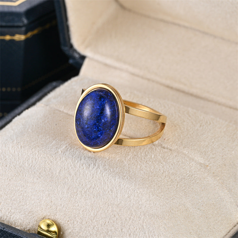 Bestseller Natural Cut Stone Ring, Light Luxury Fashion Exquisite Tiger's Eye Band, Ethnic Style Unisex Ring
