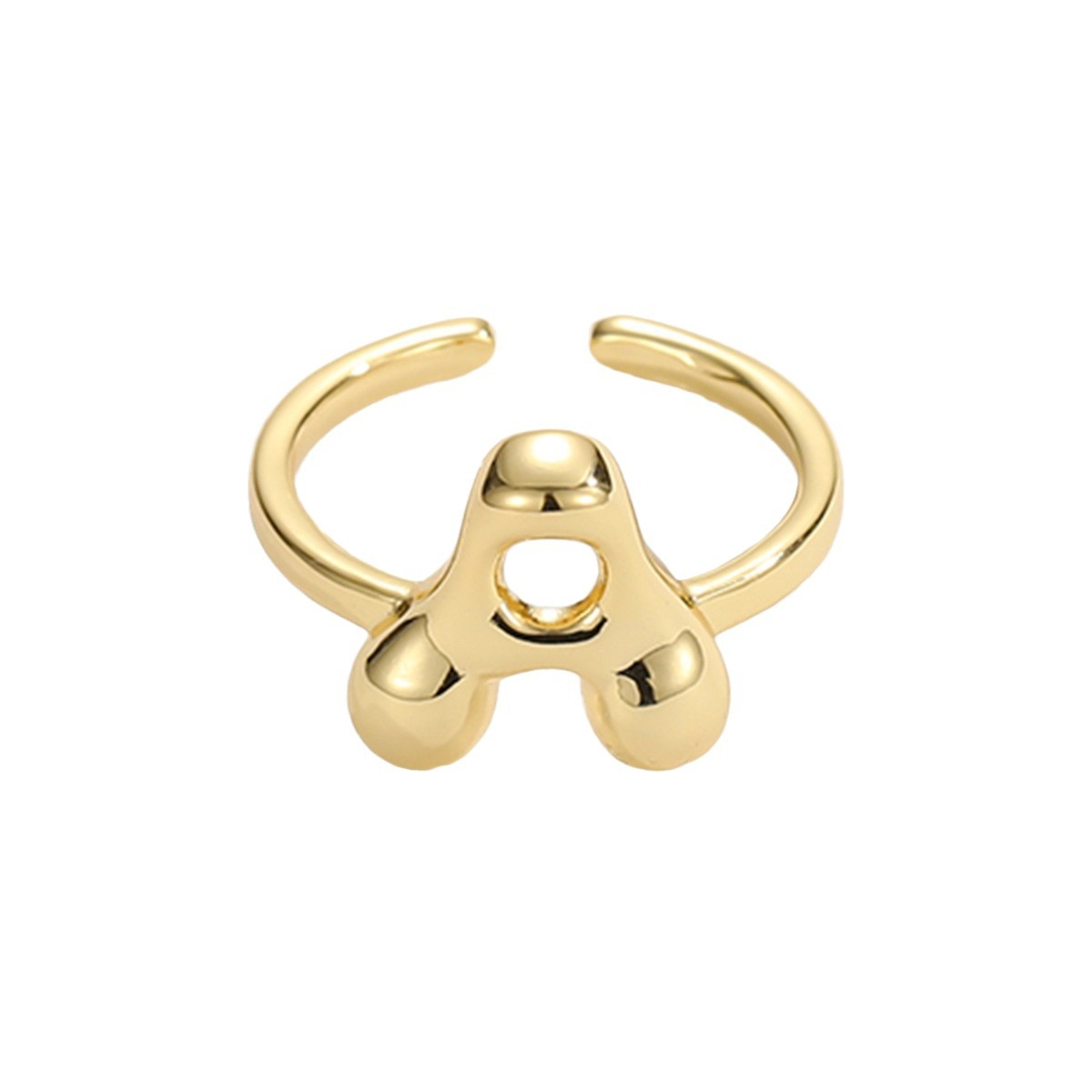 Adjustable English Letter Ring With Adjustable Opening