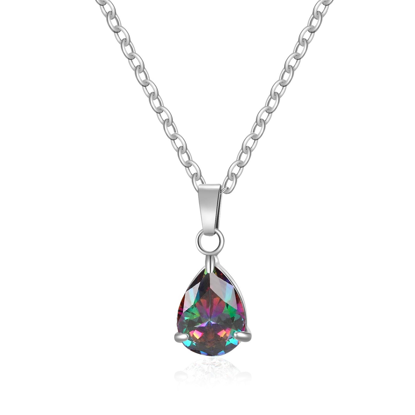 3A Water Drop Zircon Small Pendant Solitaire Pear-Shaped Zircon Womens Clavicle Chain