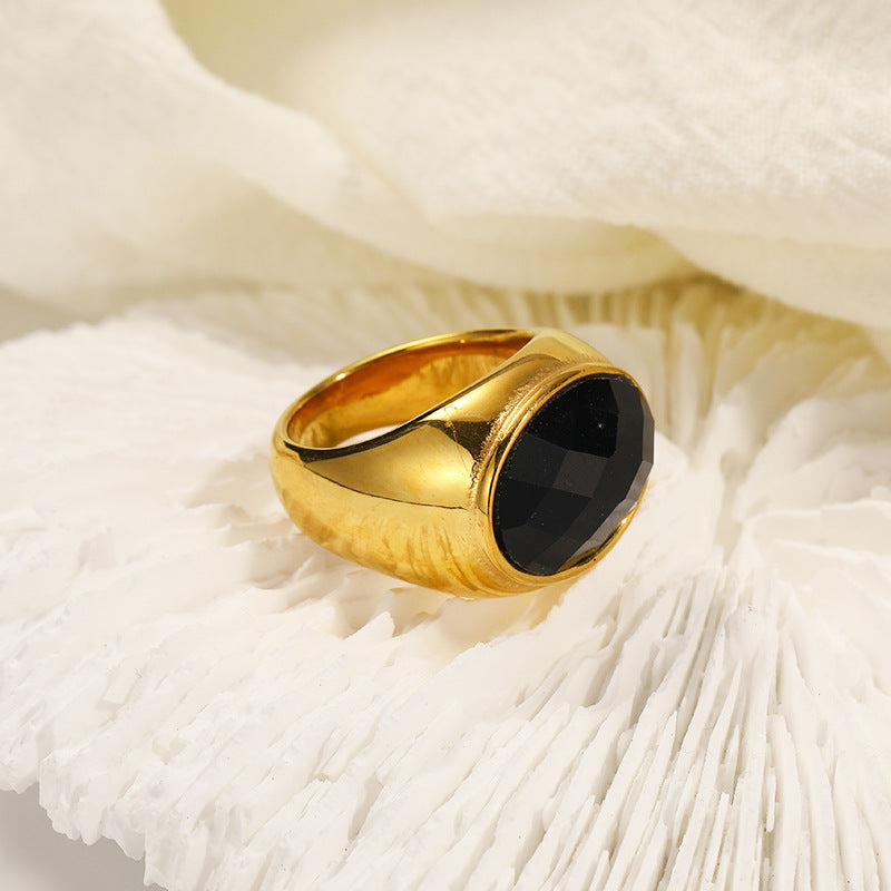 Modern Luxe Oval Gemstone-Encrusted Ring For Women