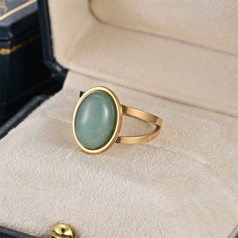 Bestseller Natural Cut Stone Ring, Light Luxury Fashion Exquisite Tiger's Eye Band, Ethnic Style Unisex Ring