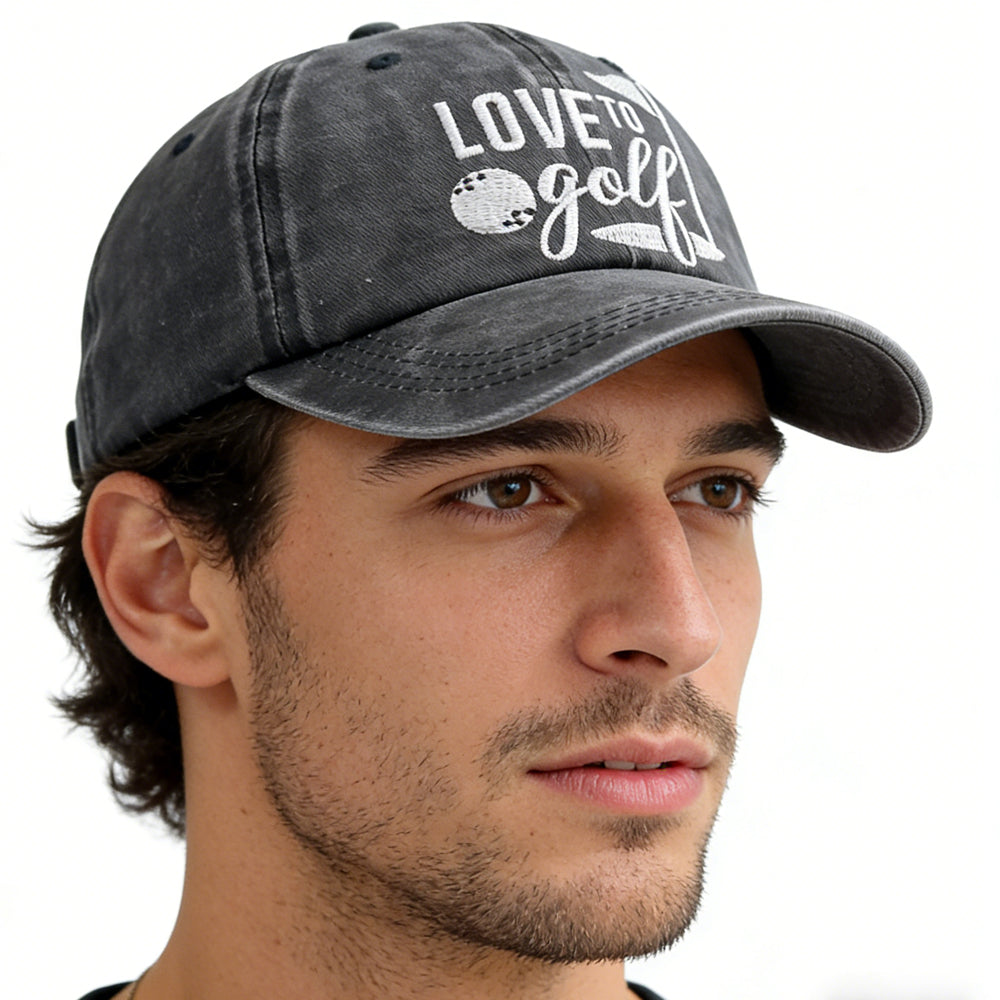 Golf Hats For Men Women, Golf Gifts For Mom Dad, Adjustable Embroidered Wash Cotton Baseball Cap