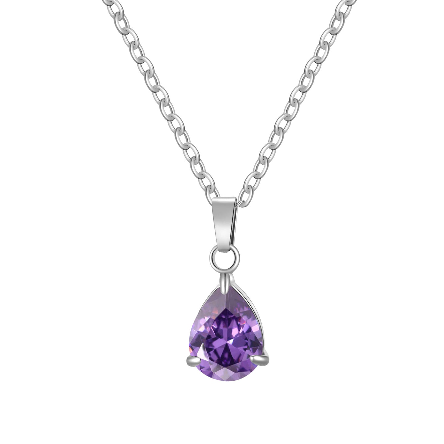 3A Water Drop Zircon Small Pendant Solitaire Pear-Shaped Zircon Womens Clavicle Chain