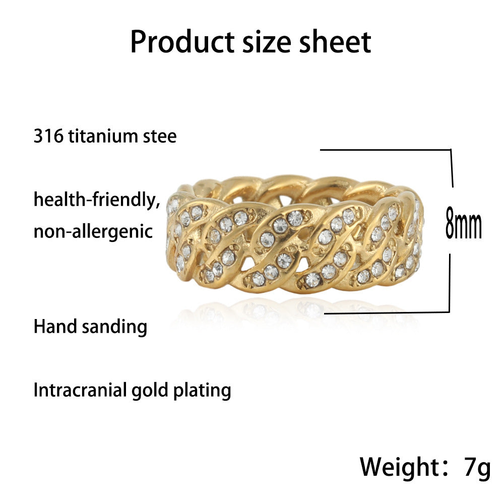 Personalized Punk Stainless Steel Chain Ring