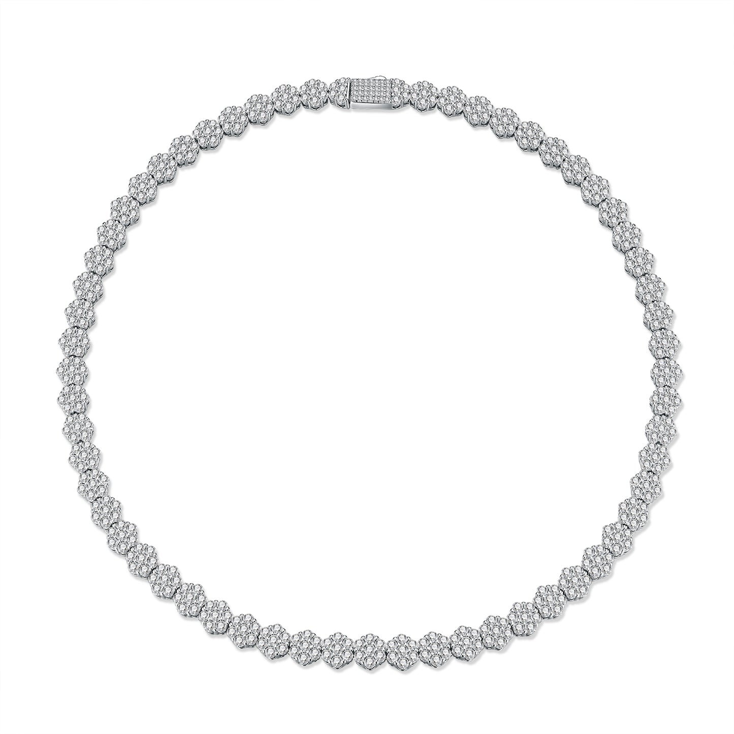 A Luxurious And Fashionable Minimalist Jewelry Pendant Necklace Featuring Top-quality Moissanite, Made Of S925 Silver Electroplated With Platinum.