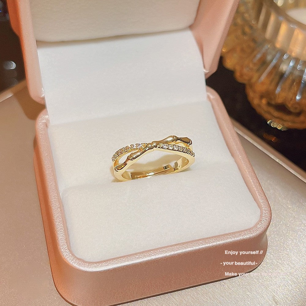 Casual Party Zircon Ring, Niche Trendy Look, Open Adjustable Finger Jewelry
